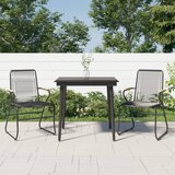 vidaXL 3-dijelni vrtni blagovaonski set od PVC ratana crni Cijene