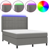  box spring s madracem LED tamnosivi 140x190 cm tkanina | shoptok.hr
