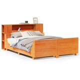  Posteljni okvir brez vzmetnice voščeno rjav 160x200 cm borovina | Shoptok.si