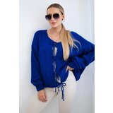 Kesi Włoski Sweater with front tie cornflower blue Cijene