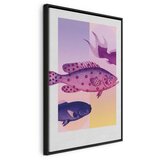  Slika - Fish in Pastels - Stylized Fish Against Gradient Shapes 80x120 U crnom drvenom okviru | shoptok.hr