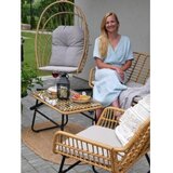  CHOMIK Baštenski set nameštaja, sofa, dve stolice i stočić, braon ratan sa sivim jastucima | ePonuda.com