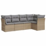  The Living Store Vrtna sedežna garnitura 5-delna z blazinami bež poli ratan - Vrtna Sedežna Garniture, (21449356) | Shoptok.si
