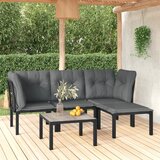 Maison Chic Seti vrtnega pohištva - Vrtna garnitura 5-delna črna in siva poli ratan, (21796447) | Shoptok.si