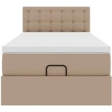 vidaXL Otomanski posteljni okvir z vzmetnico kapučino 90x200 cm, (21607047) | Shoptok.si