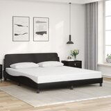 Maison Chic Posteljni okvir - Dvoposteljna postelja - Zakonska postelja z vzglavjem črn 180x200 cm umetno usnje-J5831, (21765456) | Shoptok.si
