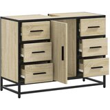 vidaXL Kupaonski ormarić za umivaonik boja hrasta 80x33x60 cm drveni | shoptok.hr