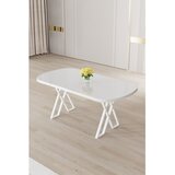 Hanah home trpezarijski sto Flori, 168 × 90 cm, bela ploča, bele noge | Eponuda.com