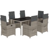 vidaXL 7-dijelni vrtni blagovaonski set sivi od poliratana | shoptok.hr