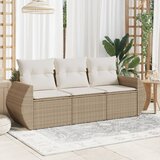 vidaXL 3-dijelni set vrtnih sofa od poliratana s jastucima bež Cijene