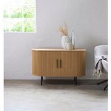 Unique Furniture Komoda v hrastovem dekorju z drsnimi vrati v naravni barvi 120x76x45 cm Nola – | Shoptok.si