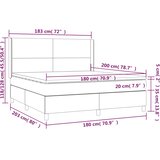  Krevet box spring s madracem LED tamnosivi 180x200 cm tkanina | shoptok.hr