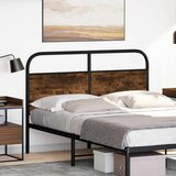 vidaXL Uzglavlje dimljena boja hrasta 135 cm čelik i konstruirano drvo | shoptok.hr