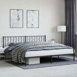 Metalni okvir za krevet s uzglavljem crni 200x200 cm | shoptok.hr