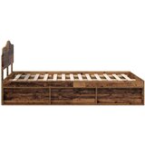 Okvir za krevet s uzglavljem Staro drvo 135 x 190 cm | shoptok.hr