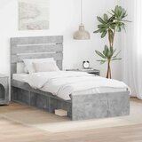  Okvir za krevet s uzglavljem Betonska siva 90 x 190 cm | shoptok.hr