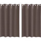 vidaXL Zavese z zavesami 2 pcs Temno rjava 175 x 140 cm Poliester | Shoptok.si