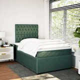 vidaXL Krevet box spring s madracem tamnozeleni 120x190 cm baršunasti | shoptok.hr