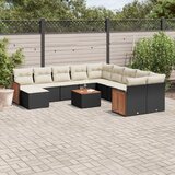  12-dijelni set vrtnih sofa od poliratana s jastucima crni | shoptok.hr