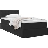  Postelja s shranjevanjem z vzmetnico Črna 90 x 190 cm Žamet, (5000100279) | Shoptok.si