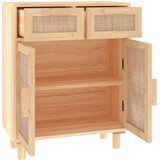  Komoda smeđa 60x30x75 cm masivna borovina i prirodni ratan | Eponuda.ba
