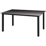 vidaXL Vrtna miza črna 150x90x74 cm aluminij in steklo Cene