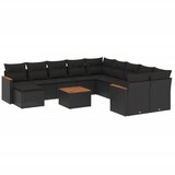  12-dijelni set vrtnih sofa od poliratana s jastucima crni | shoptok.hr