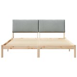 vidaXL Okvir kreveta s uzglavljem Smeđa i svijetlo siva 180 x 200 cm | shoptok.hr