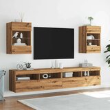 vidaXL TV zidni ormarići s LED svjetlima 2 kom Artisan hrast | shoptok.hr