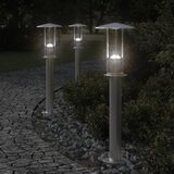 vidaXL Zunanja talna svetilka 3 kosi srebrna 60 cm nerjaveče jeklo Cene