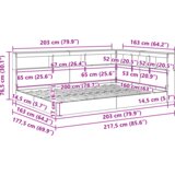  Krevetna polica s policom 2 pcs Beton siva 160 x 200 cm Melamin | shoptok.hr