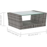  Vrtna sedežna garnitura 8-delna z blazinami poli ratan siva, (20676206) | Shoptok.si