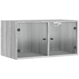 Maison Chic Stenska omarica - Zidna omarica s steklenimi vrati siva sonoma 68,5x37x35 cm iu207, (22063466) | Shoptok.si