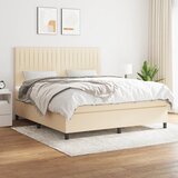  Krevet s oprugama i madracem krem 180x200 cm od tkanine | shoptok.hr