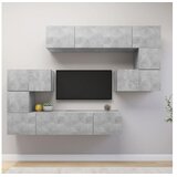  8-dijelni set TV ormarića siva boja betona konstruirano drvo | shoptok.hr