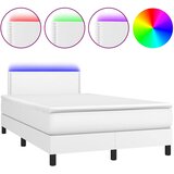  box spring s madracem LED bijeli 120x190 cm umjetna koža | shoptok.hr