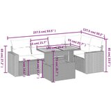  6-dijelni set vrtnih sofa s jastucima crni od poliratana | shoptok.hr
