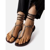 Gemre Black sandals with rhinestones Troghi | ePonuda.com