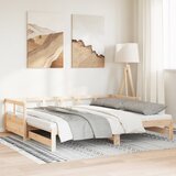 vidaXL Izvlečna dnevna postelja z vzmetnico 80x200 cm borovina | Shoptok.si