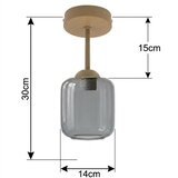 Brilagi LED Plafonski luster R GLASS 1xE27/60W/230V prečnika 14 cm bež/zadimljeno siva | Eponuda.com