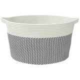  Košara za pohranu sivo-bijela Ø 40 x 25 cm pamučna | shoptok.hr