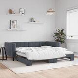 vidaXL Izvlečna dnevna postelja temno siva 100x200 cm žamet Cene