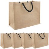  Torbe od jute 5 Prirodna i crna 42 x 33 x 19 cm 100% Jut Slike