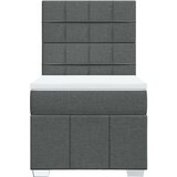 vidaXL Box spring postelja z vzmetnico temno siva 100x200 cm blago | Shoptok.si