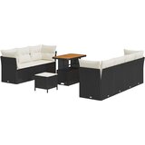  Sjedeća garnitura za vrt s jastukom 10 pcs Crna i krem 90 x 55 x 71 cm | shoptok.hr