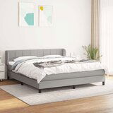  Box spring postelja z vzmetnico svetlo siva 160x200 cm žamet, (20789903) Cene