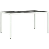 vidaXL Vrtna jedilna miza Bela 150x90x75 cm Poli Ratan | Shoptok.si
