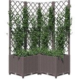 vidaXL Vrtna sadilica s rešetkom smeđa 80 x 80 x 136 cm PP | shoptok.hr