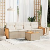  5-dijelni vrtni set sofa s jastucima bež od poliratana | shoptok.hr