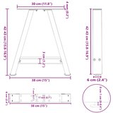  Noge za klub stolić A-oblika 2 kom 38 x (42-43) cm čelik | shoptok.hr